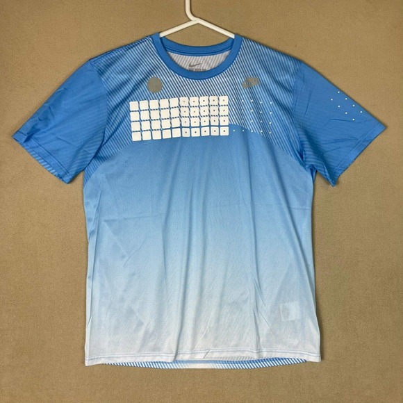 Nike Shirt Adult Large Blue/White Flyknit‎ Presto Dri Fit Short Sleeve Mens - Picture 1 of 10
